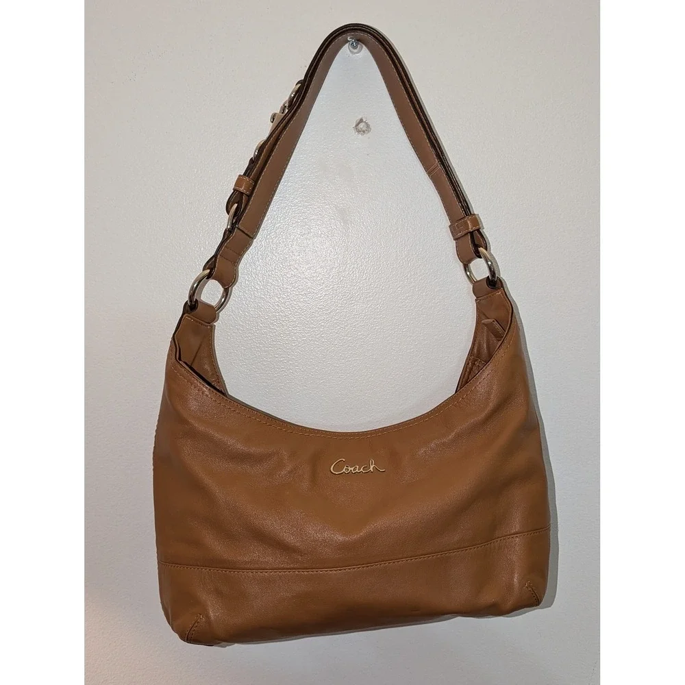 Vintage Coach Tan Leather Hobo Shoulder Bag Camel Brown A1220-F17489 Boho